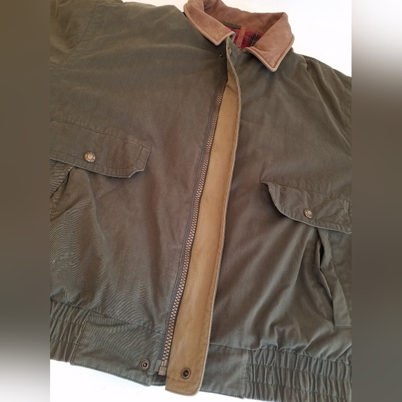 Woolrich Men's Bomber Jacket Thermal Fleece Lined Olive Green Size XL - Picture 14 of 17